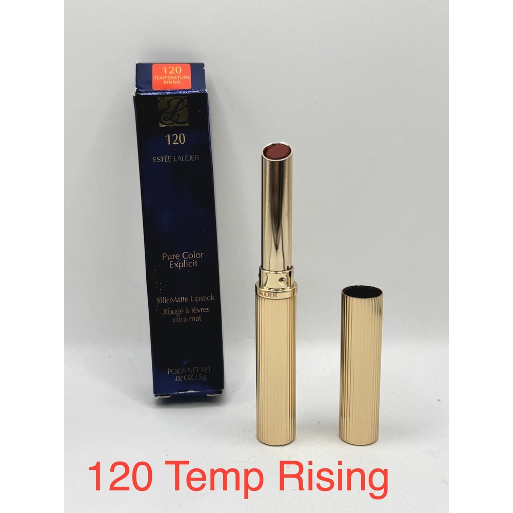 Estee Lauder Pure Color Explicit Silk Matte Lipstick 120 Temperature Rising NIB